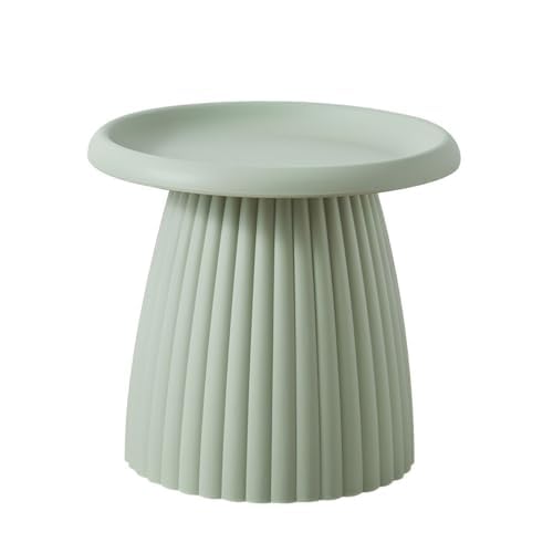 Moderner runder Couchtisch mit Sockel – kleiner Mini-Beistelltisch aus Kunststoff für Balkon – schlichtes nordisches Design von Generisch