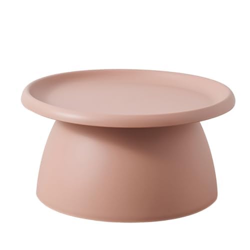 Moderner runder Couchtisch mit Sockel – kleiner Mini-Beistelltisch aus Kunststoff für Balkon – schlichtes nordisches Design von Generisch