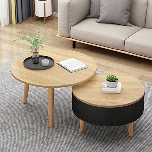 Moderner runder Couchtisch mit verstecktem Stauraum – einfache Montage Holzakzenttisch, schwarz, stilvoll und funktional für Wohnzimmer, platzsparendes Design Moderner runder Couchtisch mit verstecktem Stauraum – einfache Montage Holzakzenttisch, schwarz, stilvoll und funktional für Wohnzimmer, platzsparendes Design von Generisch