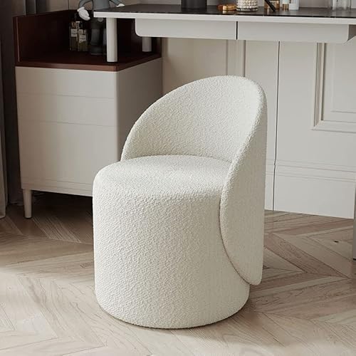 Moderner runder Drehstuhl mit Ottomane für Wohnzimmer, gemütlicher Boucle-Akzentsessel mit 360° drehbarem Metallfuß von Generisch