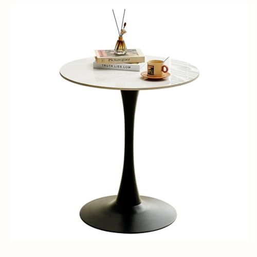 Moderner runder Esstisch, 50 cm, kleiner Tisch mit weißer Marmorplatte und schwarzen Metallbeinen, stilvolle Familien-Esszimmermöbel für moderne Häuser Moderner runder Esstisch, 50 cm, kleiner Tisch mit weißer Marmorplatte und schwarzen Metallbeinen, stilvolle Familien-Esszimmermöbel für moderne Häuser von Generisch