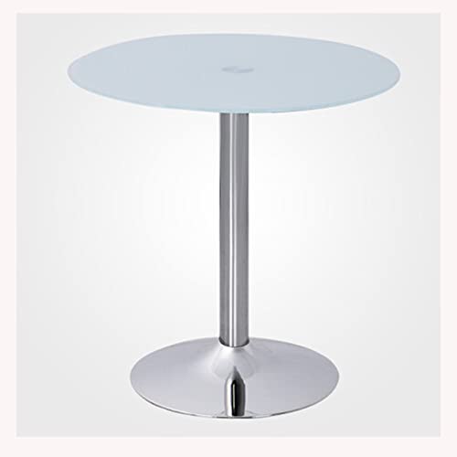 Moderner runder Esstisch mit Glasplatte, 70 cm, weißer Bistrotisch für 2–4 Sitzer, stilvolle Küchenmöbel mit Chromsockel, eleganter runder Frühstückstisch Moderner runder Esstisch mit Glasplatte, 70 cm, weißer Bistrotisch für 2–4 Sitzer, stilvolle Küchenmöbel mit Chromsockel, eleganter runder Frühstückstisch von Generisch