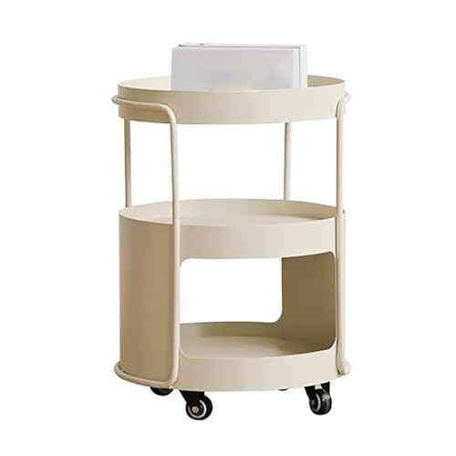 Moderner runder Nachttisch mit Rollen und Regal, kleiner Couchtisch für kleines Schlafzimmer oder Wohnzimmer, hoher Nachttisch in Aprikosenfarbe Moderner runder Nachttisch mit Rollen und Regal, kleiner Couchtisch für kleines Schlafzimmer oder Wohnzimmer, hoher Nachttisch in Aprikosenfarbe von Generisch