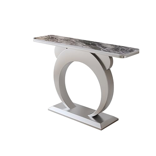 Moderner rustikaler Flurtisch, Konsole aus Kunstmarmor mit geometrischem Metallrahmen, eleganter Sofatisch für Wohnzimmerdekor Moderner rustikaler Flurtisch, Konsole aus Kunstmarmor mit geometrischem Metallrahmen, eleganter Sofatisch für Wohnzimmerdekor von Generisch