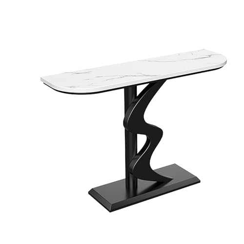 Moderner rustikaler Konsolentisch mit Marmorplatte und Metallbeinen, elegante Eingangslösung für Flur, Wohnzimmer, Eingang von Generisch