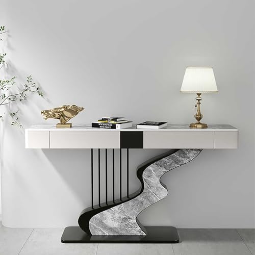 Moderner rustikaler Konsolentisch mit Schubladen – elegantes Kunstmarmor-Design für Eingangsbereich, Wohnzimmer oder Sofa-Couch Moderner rustikaler Konsolentisch mit Schubladen – elegantes Kunstmarmor-Design für Eingangsbereich, Wohnzimmer oder Sofa-Couch von Generisch