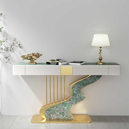 Moderner rustikaler Konsolentisch mit Schubladen – elegantes Kunstmarmor-Design für Eingangsbereich, Wohnzimmer oder Sofa-Couch von Generisch
