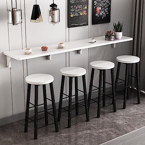 Moderner rustikaler Stil, wandmontiert, zusammenklappbar, rechteckig, weißer Ahorn, 43 x 16 cm, platzsparend, zusammenklappbarer Schreibtisch für kleine Räume von Generisch