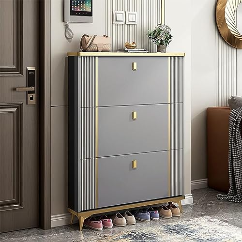 Moderner schlanker Metall-Schuhschrank, freistehend, Kippeimer, Schuhregal für Eingangsbereich, Flur, Schlafzimmer und Wohnzimmer, stilvolle Schuhaufbewahrungslösung für Wohnungen Moderner schlanker Metall-Schuhschrank, freistehend, Kippeimer, Schuhregal für Eingangsbereich, Flur, Schlafzimmer und Wohnzimmer, stilvolle Schuhaufbewahrungslösung für Wohnungen von Generisch