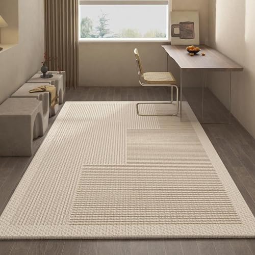 Moderner schlichter Stil Teppich – 160 x 230 cm Teppich für Wohnzimmer und Arbeitszimmer, Drehstuhl, Bodenmatte, stilvolle Heimdekoration und leicht zu reinigen von Generisch