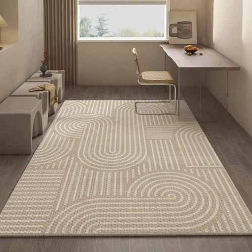 Moderner schlichter Stil Teppich für Wohnzimmer und Arbeitszimmer – große Drehstuhl-Bodenmatte Heimdekoration (160 x 230 cm WSJR-4) – vielseitiger, stilvoller Teppich von Generisch