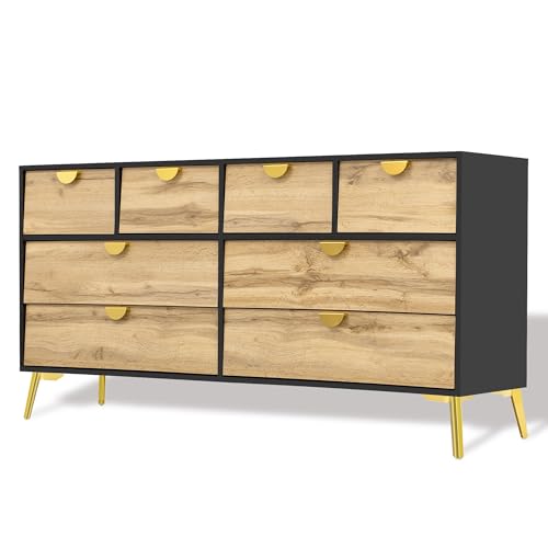 Moderner schmaler Aufbewahrungsschrank mit 8 Schubladen, platzsparende Kommode für Schlafzimmer, Wohnzimmer & Kinderzimmer, robuster Metallrahmen & Vintage-braune Holzplatte, stilvolle Orga. Moderner schmaler Aufbewahrungsschrank mit 8 Schubladen, platzsparende Kommode für Schlafzimmer, Wohnzimmer & Kinderzimmer, robuster Metallrahmen & Vintage-braune Holzplatte, stilvolle Orga. von Generisch
