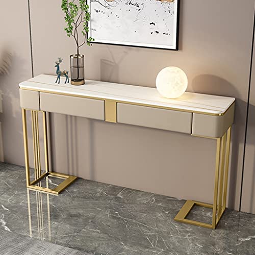 Moderner schmaler Konsolentisch mit 2 Schubladen und Ablagen, perfekt für Wohnzimmer oder Schlafzimmer, 100 x 35 x 85 cm, Weiß Moderner schmaler Konsolentisch mit 2 Schubladen und Ablagen, perfekt für Wohnzimmer oder Schlafzimmer, 100 x 35 x 85 cm, Weiß von Generisch