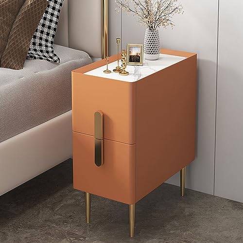 Moderner schmaler Nachttisch für Schlafzimmer, 2540 cm breite Kommode, kompakte Möbel, stilvoller Nachttisch, kleines Schlafzimmer, Aufbewahrungslösung (Farbe: Grau, Größe: 25 x 40 x 50 cm) von Generisch