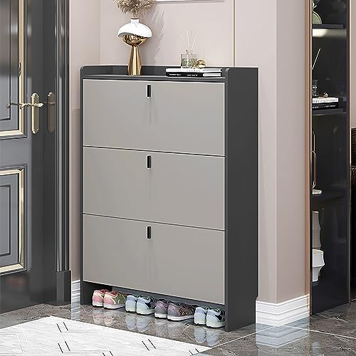 Moderner schmaler Schuhschrank für Flur, verstecktes freistehendes Schuhregal mit Türen, schmaler Eingangsbereich mit oberem Regal und Kippeimer Design Moderner schmaler Schuhschrank für Flur, verstecktes freistehendes Schuhregal mit Türen, schmaler Eingangsbereich mit oberem Regal und Kippeimer Design von Generisch