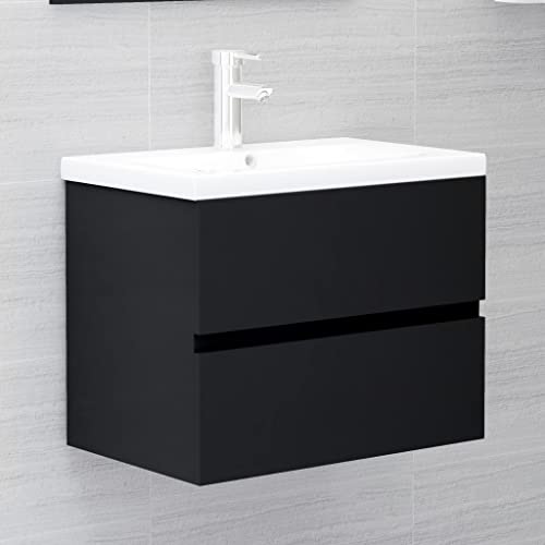 Moderner schwarzer Badezimmer-Waschtisch 60x38,5x45 cm – langlebiger Waschbeckenunterschrank mit Schublade – stilvolle und funktionale Aufbewahrungslösung für Ihr Badezimmer Moderner schwarzer Badezimmer-Waschtisch 60x38,5x45 cm – langlebiger Waschbeckenunterschrank mit Schublade – stilvolle und funktionale Aufbewahrungslösung für Ihr Badezimmer von Generisch