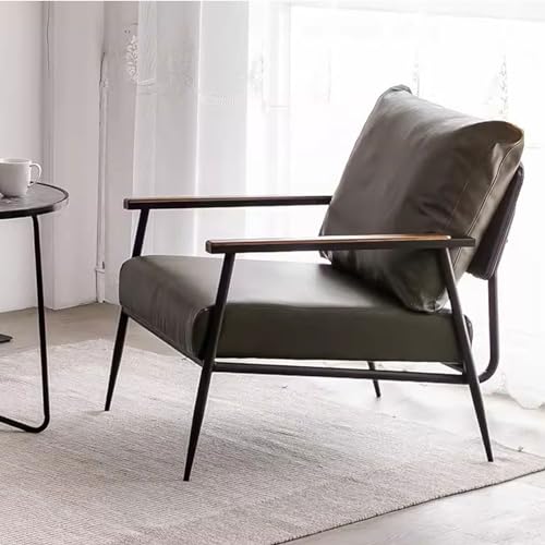 Moderner schwarzer Metallrahmen, gepolsterter Leder-Akzentstuhl für Wohnzimmer und Büro, komfortables Design, stilvolle Lounge-Möbel, perfekt für Heimdekoration Moderner schwarzer Metallrahmen, gepolsterter Leder-Akzentstuhl für Wohnzimmer und Büro, komfortables Design, stilvolle Lounge-Möbel, perfekt für Heimdekoration von Generisch