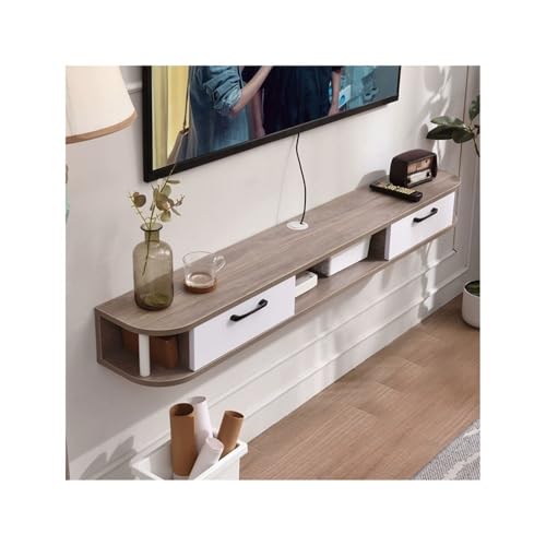 Moderner schwebender TV-Ständer – Wandmontiertes Entertainment-Center-Regal für Fernseher, stilvolle Medienkonsole & Aufbewahrungsschrank, Holzdesign für Wohnzimmer & Heimkino von Generisch