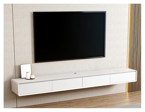 Moderner schwebender TV-Ständer mit Schubladen und hohler Rückenlehne, Weiß, 180 x 30 x 23 cm von Generisch