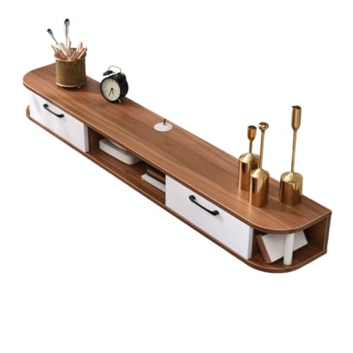 Moderner schwebender TV-Ständer & Entertainment-Center, Wandmontiertes Medienkonsolen-Regal, stilvoller Holz-Aufbewahrungsstall für Wohnzimmer, TV-Regal & Display-Regale für Heimdekoration von Generisch