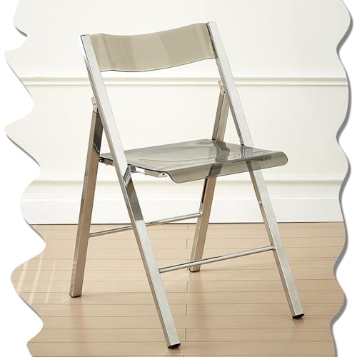 Moderner stapelbarer Acryl-Klappstuhl - Transparenter Armlehnenloser Esszimmerhocker mit Metallrahmen & Kunststoffsitz, platzsparendes Design für Zuhause & Wohnzimmer (Grün) von Generisch