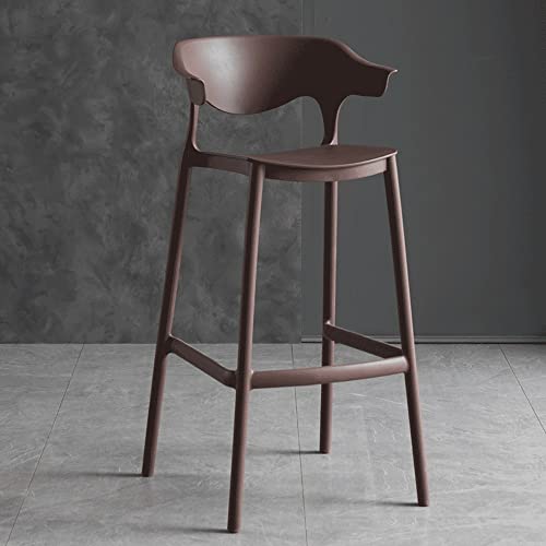 Moderner stapelbarer Barhocker aus Kunststoff mit Rückenlehne, hohes Fußdesign für Küche, Wohnzimmer, Garten und Kneipe von Generisch