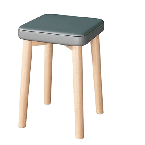 Moderner stapelbarer Computerstuhl, Massivholz, Esszimmerhocker für Zuhause, Wohnzimmer, kreative quadratische Bank mit Netz, rotes Design von Generisch