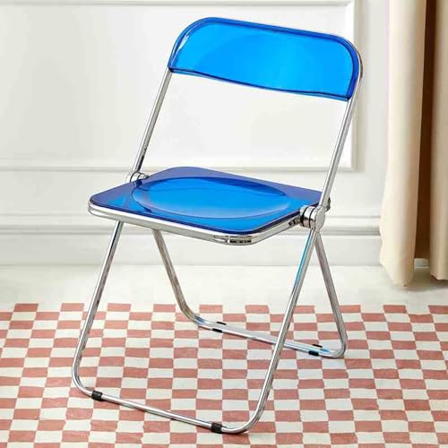 Moderner stapelbarer transparenter Acryl-Klapptisch – vielseitiges, faltbares Akzentmöbel für Zuhause, Wohnzimmer, Außen- und Innenbereich (blau) von Generisch