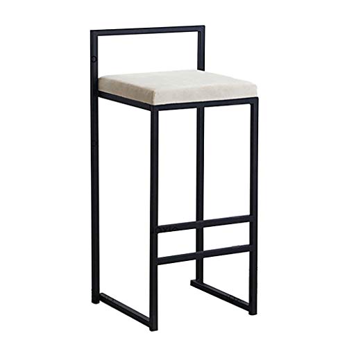 Moderner weißer Barhocker, 65 cm/75 cm Höhe, eleganter Hochstuhl mit Rückenlehne, 4 Beinen, perfekt für Küche und Zuhause, Bar, bequemes Sitzen von Generisch