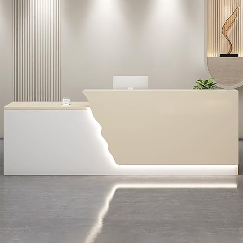 Moderner weißer Empfangstisch mit abschließbarer Schublade und Tastaturablage – Einzelhandelskasse – stilvolle Büromöbel – 140 x 60 x 100 cm für den geschäftlichen Gebrauch Moderner weißer Empfangstisch mit abschließbarer Schublade und Tastaturablage – Einzelhandelskasse – stilvolle Büromöbel – 140 x 60 x 100 cm für den geschäftlichen Gebrauch von Generisch