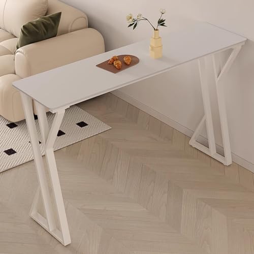 Moderner weißer Rock-Bartisch – Küchen-Esstisch in Thekenhöhe mit Halterung aus Kohlenstoffstahl, rechteckiger, schmaler Cocktailtisch für Kneipen und Terrassen für die Hausbar – ohne Hocker Moderner weißer Rock-Bartisch – Küchen-Esstisch in Thekenhöhe mit Halterung aus Kohlenstoffstahl, rechteckiger, schmaler Cocktailtisch für Kneipen und Terrassen für die Hausbar – ohne Hocker von Generisch