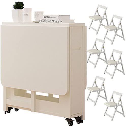 Moderner weißer ausziehbarer Esstisch Set für 4 mit 6 Stühlen ideal für Küche oder Wohnzimmer Moderner weißer ausziehbarer Esstisch Set für 4 mit 6 Stühlen ideal für Küche oder Wohnzimmer von Generisch