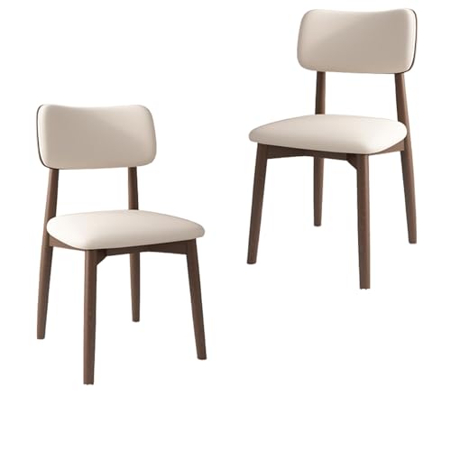 Modernes, minimalistisches Massivholz-Esszimmerstuhl-Set, 2 armlose Polsterstühle für Esszimmer, Schlafzimmer und Bistro. Bequeme weiße und dunkle Walnussholzoberfläche. Modernes, minimalistisches Massivholz-Esszimmerstuhl-Set, 2 armlose Polsterstühle für Esszimmer, Schlafzimmer und Bistro. Bequeme weiße und dunkle Walnussholzoberfläche. von Generisch