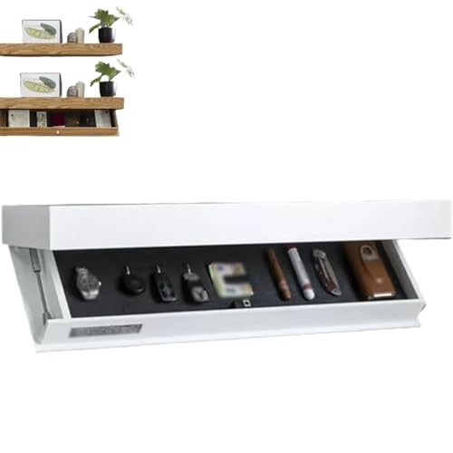 Modernes, schwebendes Regal mit Geheimfach für Wohnzimmer oder Büro, Designer-Heimdekor-Regal (weiß) von Generisch