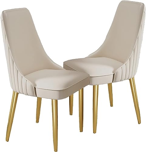Modernes 2er-Set Esszimmerstühle aus PU-Leder mit Metallbeinen für Küche, Esszimmer Modernes 2er-Set Esszimmerstühle aus PU-Leder mit Metallbeinen für Küche, Esszimmer von Generisch