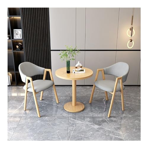 Modernes 3-teiliges Esstisch-Set für 2 runde Küchen-Dinette-Set mit Stahlrahmen, platzsparender Tisch und Stühlen für kleines Esszimmer oder Wohnzimmer Modernes 3-teiliges Esstisch-Set für 2 runde Küchen-Dinette-Set mit Stahlrahmen, platzsparender Tisch und Stühlen für kleines Esszimmer oder Wohnzimmer von Generisch
