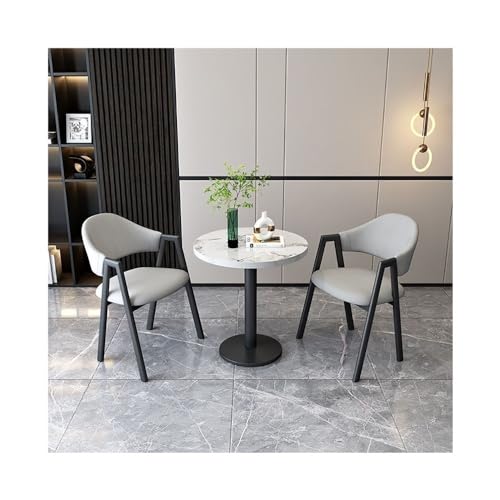Modernes 3-teiliges Esstisch-Set für kleine Räume, runder Küchentisch-Set mit Stahlrahmen, kompaktes Wohnungsmöbel-Set Modernes 3-teiliges Esstisch-Set für kleine Räume, runder Küchentisch-Set mit Stahlrahmen, kompaktes Wohnungsmöbel-Set von Generisch