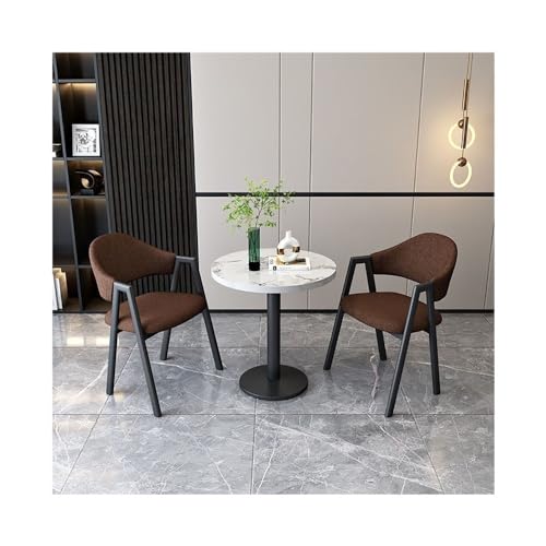 Modernes 3-teiliges Esszimmer-Set mit rundem Tisch und Stühlen, platzsparendes Stahlgestell, Küchenset für kleine Räume von Generisch
