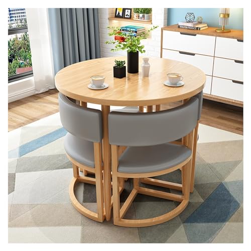 Modernes 80 cm rundes Esstisch-Set mit platzsparenden Stühlen für Büro, Wohnung, Balkon & Küche – stilvolles blau-graues Design, perfekt für kleine Räume Modernes 80 cm rundes Esstisch-Set mit platzsparenden Stühlen für Büro, Wohnung, Balkon & Küche – stilvolles blau-graues Design, perfekt für kleine Räume von Generisch