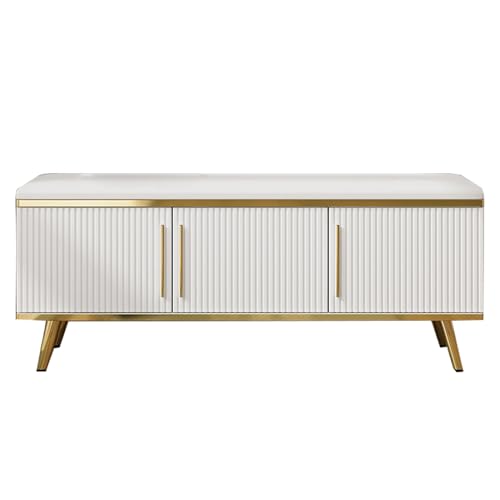 Modernes 90 cm Schuhregal mit 2 Etagen & 15 cm Beinen, stilvolle cremefarbene & goldene Aufbewahrung für Eingangsbereich, Wohnzimmer, Balkon – platzsparendes elegantes Design Modernes 90 cm Schuhregal mit 2 Etagen & 15 cm Beinen, stilvolle cremefarbene & goldene Aufbewahrung für Eingangsbereich, Wohnzimmer, Balkon – platzsparendes elegantes Design von Generisch