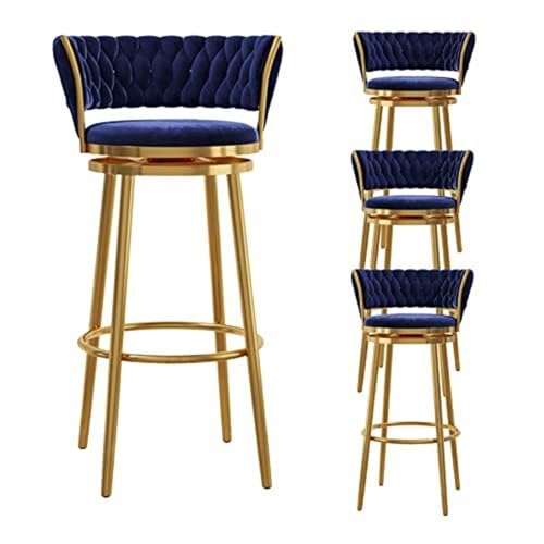Modernes Barhocker-Set aus Samt mit niedriger Rückenlehne und Fußstütze, einfache Montage, gepolsterte Küchen-Barhocker mit Fußstütze für Inselstühle Modernes Barhocker-Set aus Samt mit niedriger Rückenlehne und Fußstütze, einfache Montage, gepolsterte Küchen-Barhocker mit Fußstütze für Inselstühle von Generisch