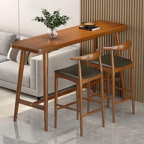 Modernes Bartisch-Set aus Holz mit Fußhocker, platzsparendes Design für Wohnzimmer, Restaurant, kleine Flächen Modernes Bartisch-Set aus Holz mit Fußhocker, platzsparendes Design für Wohnzimmer, Restaurant, kleine Flächen von Generisch