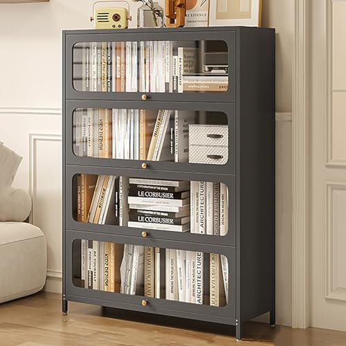 Modernes Bücherregal aus Metall mit transparenten Türen, freistehender Aufbewahrungs- und Vitrine für Wohnzimmer, Büro und Zuhause Modernes Bücherregal aus Metall mit transparenten Türen, freistehender Aufbewahrungs- und Vitrine für Wohnzimmer, Büro und Zuhause von Generisch