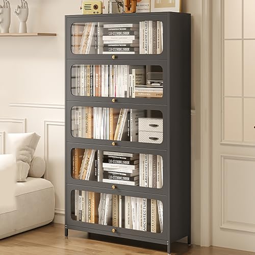 Modernes Bücherregal aus Metall mit transparenter Tür, freistehender Aufbewahrungsschrank für Wohnzimmer, Büro, Zuhause, Grau, rechteckig, Küche, Speisekammer mit geraden Beinen Modernes Bücherregal aus Metall mit transparenter Tür, freistehender Aufbewahrungsschrank für Wohnzimmer, Büro, Zuhause, Grau, rechteckig, Küche, Speisekammer mit geraden Beinen von Generisch