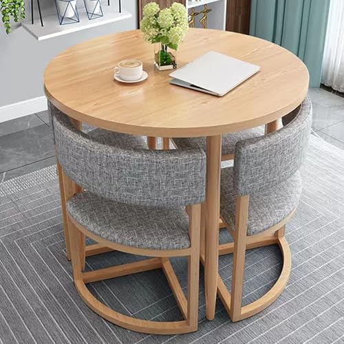Modernes Büro-/Empfangsraum-Set mit weichen Sitzen, 5-teiliges Esstisch und 4 Stühle, Grau Modernes Büro-/Empfangsraum-Set mit weichen Sitzen, 5-teiliges Esstisch und 4 Stühle, Grau von Generisch
