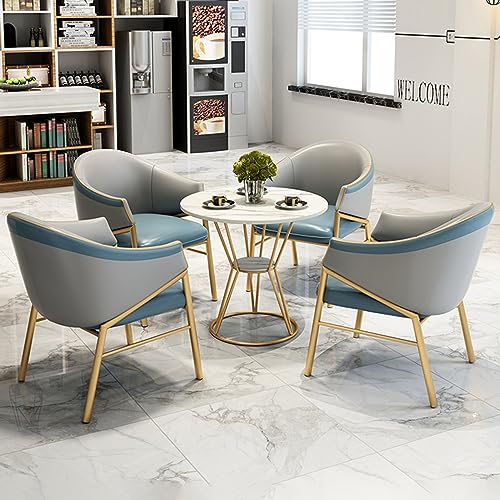 Modernes Büro-Empfangstisch-Set, runder Konferenztisch und Stühle in Grau und Blau, ideal für Kaffeesprechungen, Workshops und kleine Räume, stilvolles und funktionales Design Modernes Büro-Empfangstisch-Set, runder Konferenztisch und Stühle in Grau und Blau, ideal für Kaffeesprechungen, Workshops und kleine Räume, stilvolles und funktionales Design von Generisch