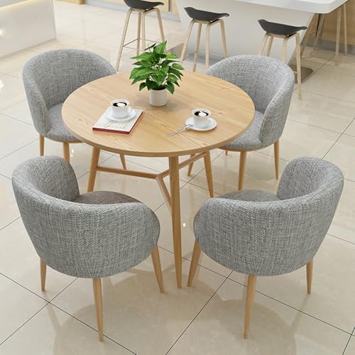 Modernes Büromöbel-Set mit bequemer, weicher Rückenlehne, Stühlen, 80 cm, Verhandlungstisch für Essen und Meetings, ideal für Balkon, Café, Bibliotheken, Hellgrau von Generisch