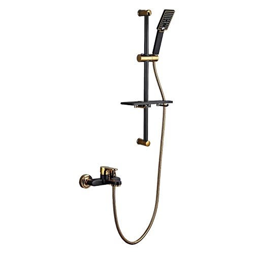 Modernes Duschsystem Wandmontage Duschsäule Set mit 3 Modi Handbrause Höhenverstellbar Stilvolles Gold & Schwarz Finish Komplettes Wasserhahn-Kit für Luxus-Badezimmer Modernes Duschsystem Wandmontage Duschsäule Set mit 3 Modi Handbrause Höhenverstellbar Stilvolles Gold & Schwarz Finish Komplettes Wasserhahn-Kit für Luxus-Badezimmer von Generisch