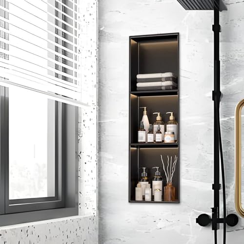 Modernes Edelstahl-Wandregal mit LED-Licht für Badezimmer, Dusche, Nische Modernes Edelstahl-Wandregal mit LED-Licht für Badezimmer, Dusche, Nische von Generisch