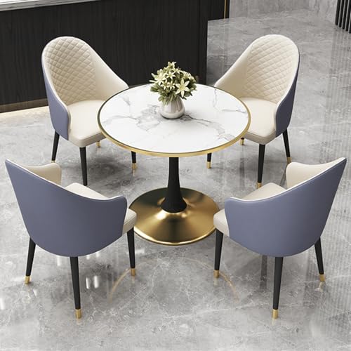 Modernes Empfangstisch-Set mit 4 Kunstleder-Stühlen, 80 cm, ideal für Büro, Esszimmer, Wohnzimmer, Graublau und Cremefarben Modernes Empfangstisch-Set mit 4 Kunstleder-Stühlen, 80 cm, ideal für Büro, Esszimmer, Wohnzimmer, Graublau und Cremefarben von Generisch